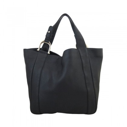 GUCCI black large leather tote bag