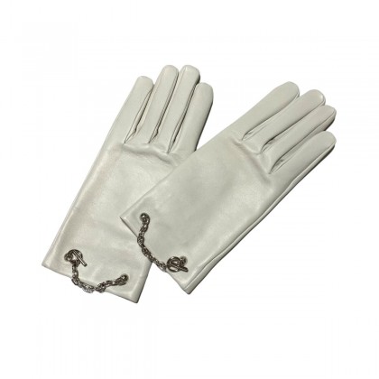 HERMES grey leather gloves size 7