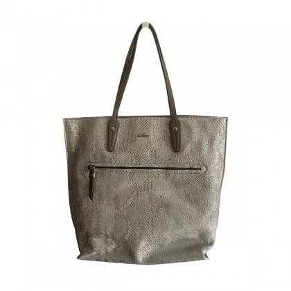 HOGAN silver python print leather tote bag brand new 