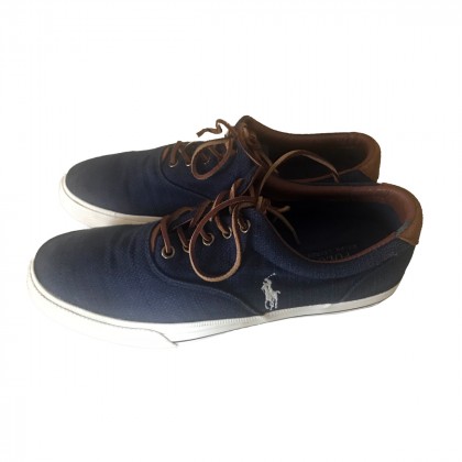 POLO RALPH LAUREN canvas and leather trainers 