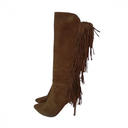 Suede fringe boots size 38