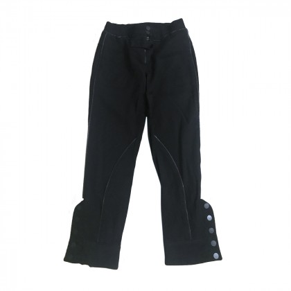 ALEXANDER MC QUEEN BLACK TROUSERS WITH KNITTED FABRIC DETAILS 