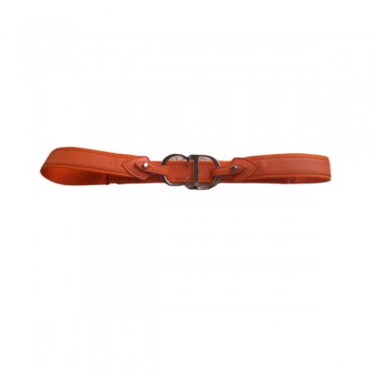 Dior orange leather and cloth belt size 95