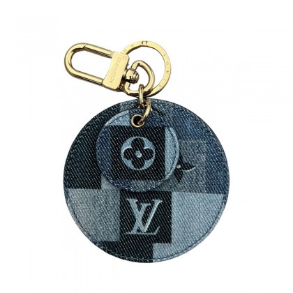 LOUIS VUITTON Limited edition Monogram Denim patchwork bag charm /key ring 