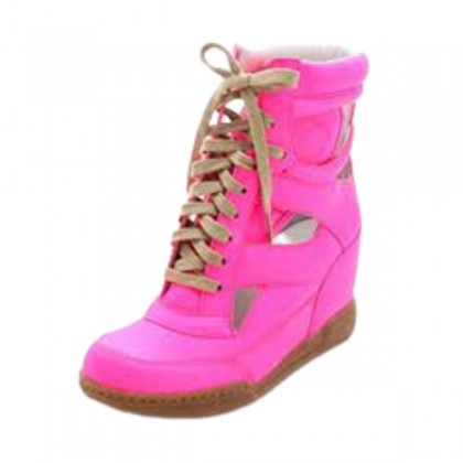 Marc by Marc Jacobs pink neon cut out wedge sneakers Size 38