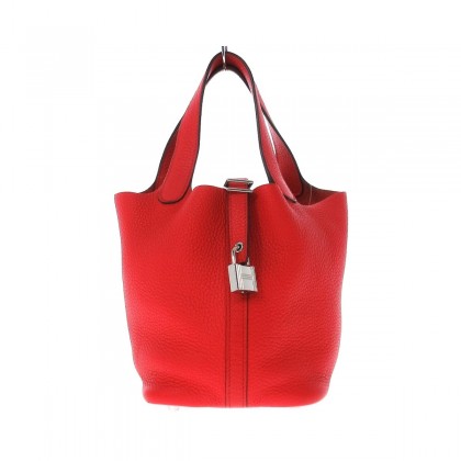 Hermes Picotin 18 red leather bag