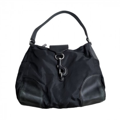 PRADA black nylon and leather bag