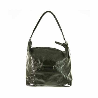 Leather Front Pocket Zipper Top Hobo Shoulder bag Handbag