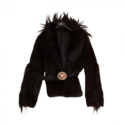 Real fur black jacket size M