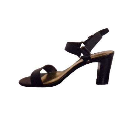 Ralph Lauren black leather heeled sandals size IT38