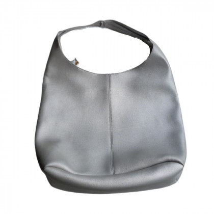Eco leather silver bag with extra pouch/crossbody bag