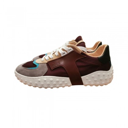 TOD'S cloth and leather sneakers size 38 BRAND NEW 