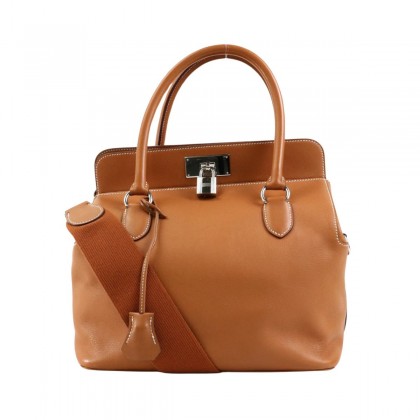 Hermes toolbox camel leather bag