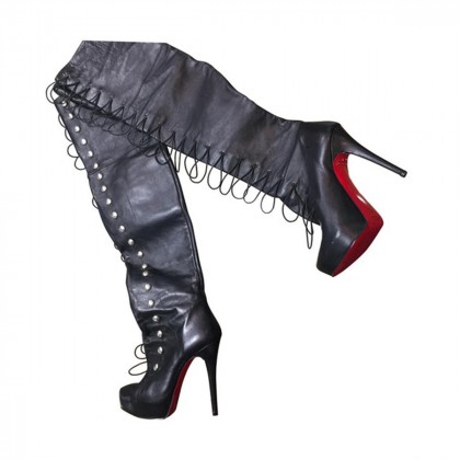 Tsakiris mallas knee high leather boots size IT38