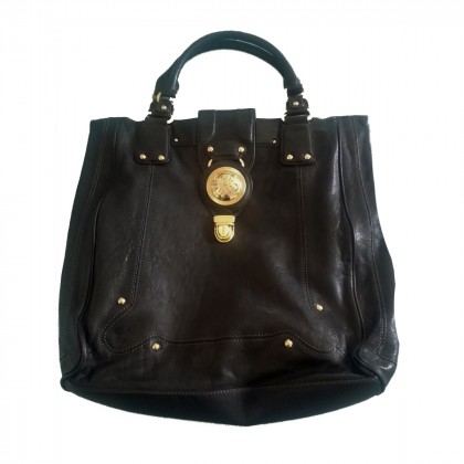 JUICY COUTURE black leather bag with gold tone metal details