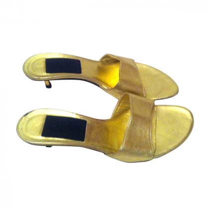 D&G gold tone leather sandals