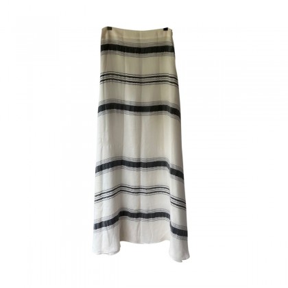 Zeus+Dione Ivory Lefkes striped textured silk-blend maxi skirt size M brand new 