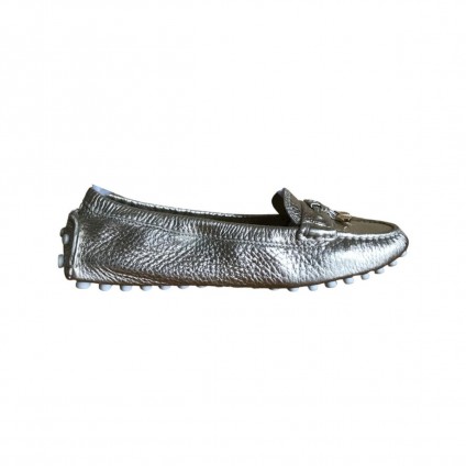 LOUIS VUITTON metallic loafers size 37.5 NEW