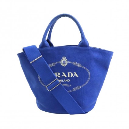 PRADA blue canvas Canapa bag