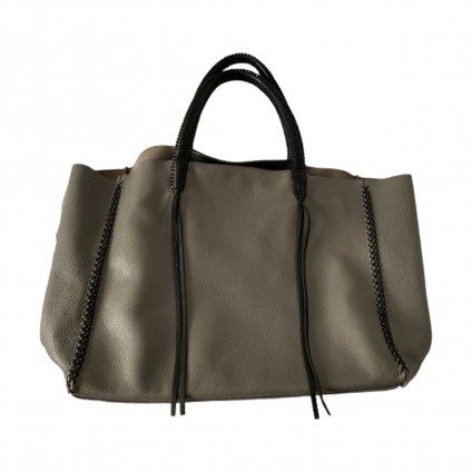 Callista Crafts large grey leather tote bag 