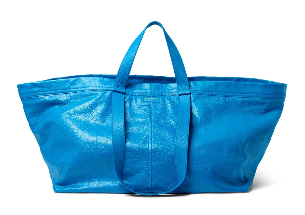 Leather shopping bag